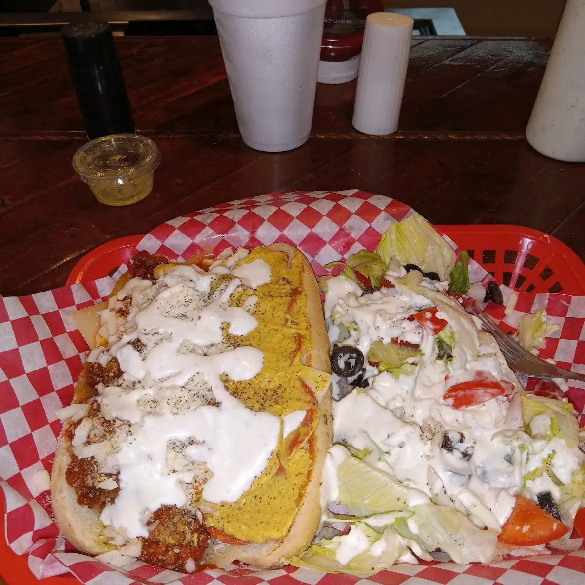 Meatball Sub w Side Salad