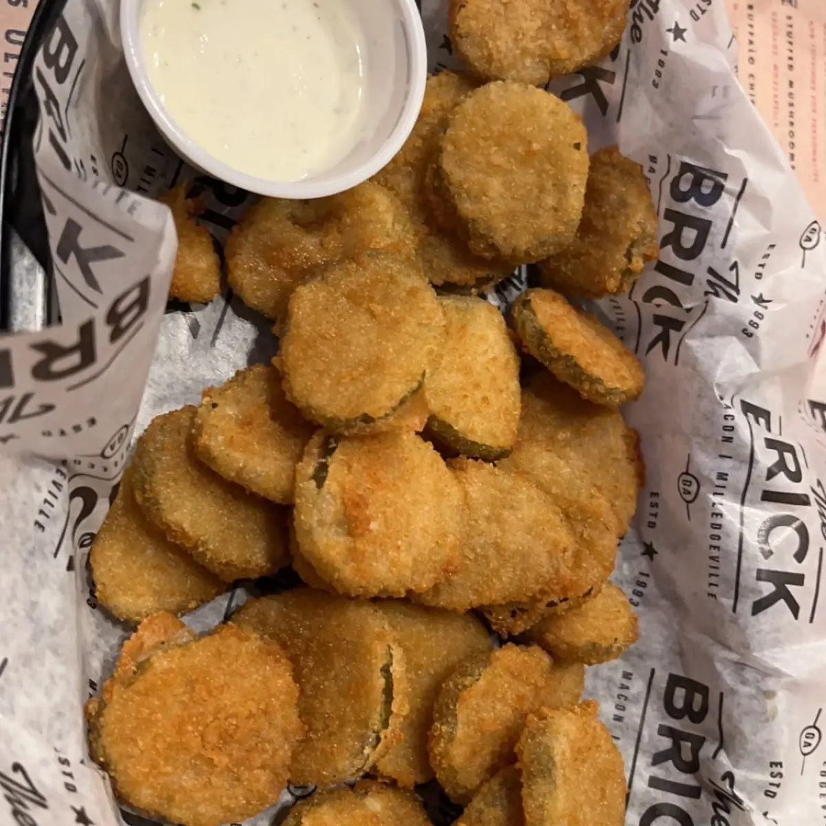 Fried Pickle Basket with Ranch Dipping Sauce