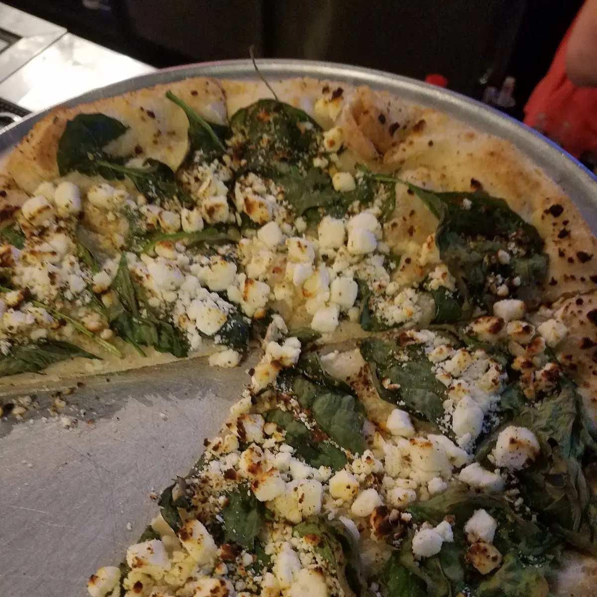 Spinach Feta White Pizza