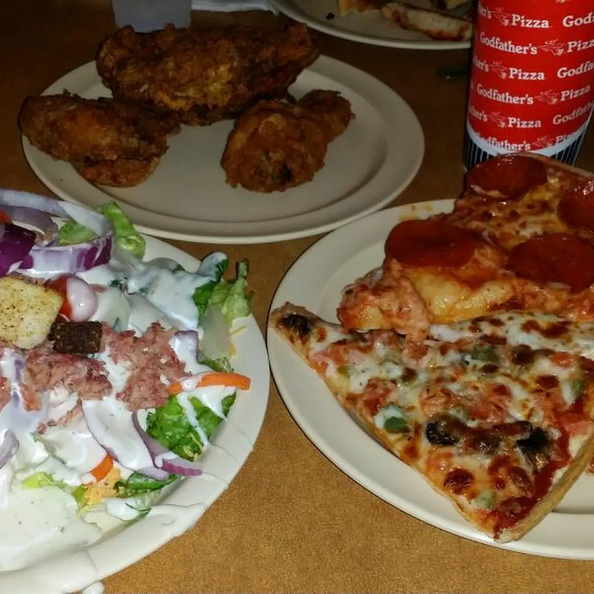 Broasted Chicken Pizza Breadsticks Salad Bar