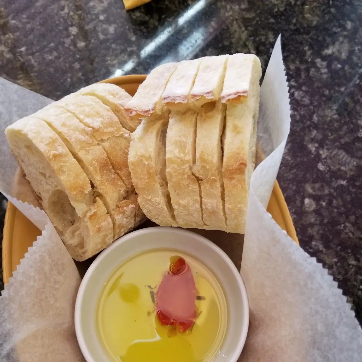 Bread with Red Pepper Oil