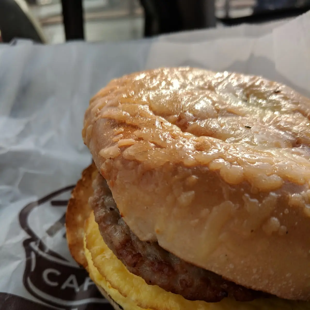 Sausage Egg Bagel Sandwich