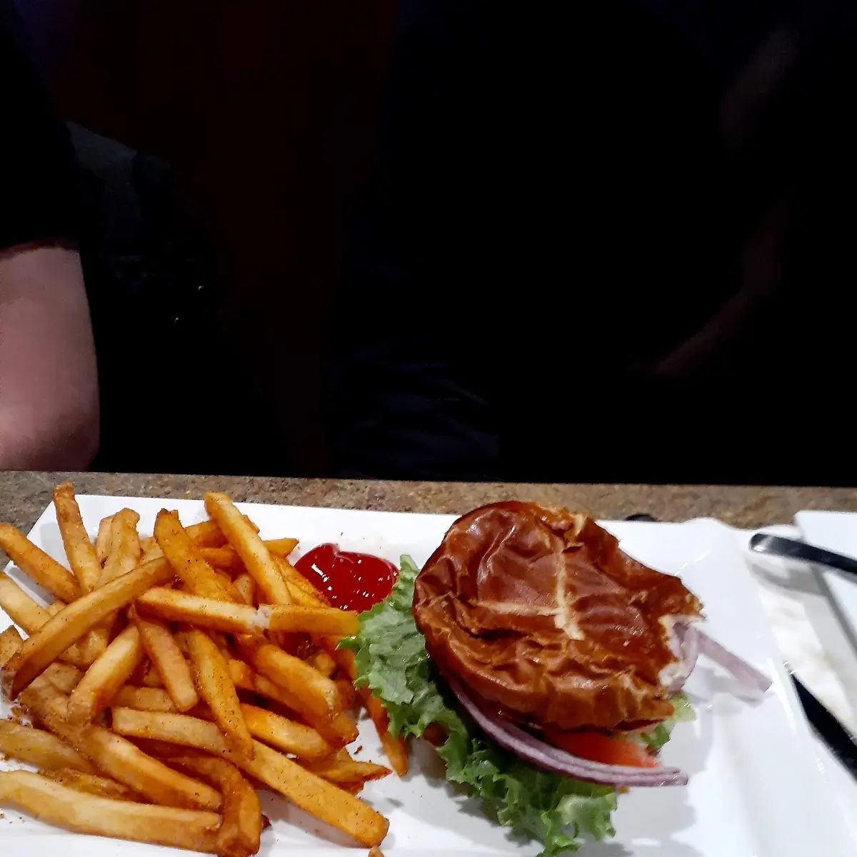 Grilled Chicken with Smashed Pretzel Bun