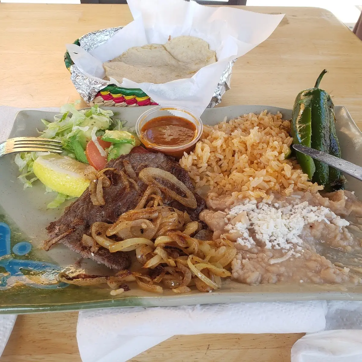Taco Plate with Steak Quesadilla