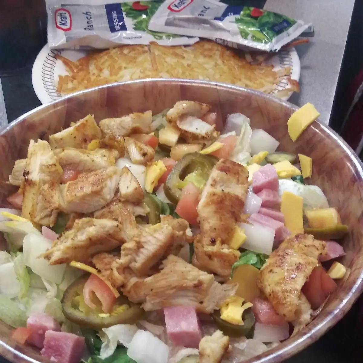 Grilled Chicken Salad Hash Browns
