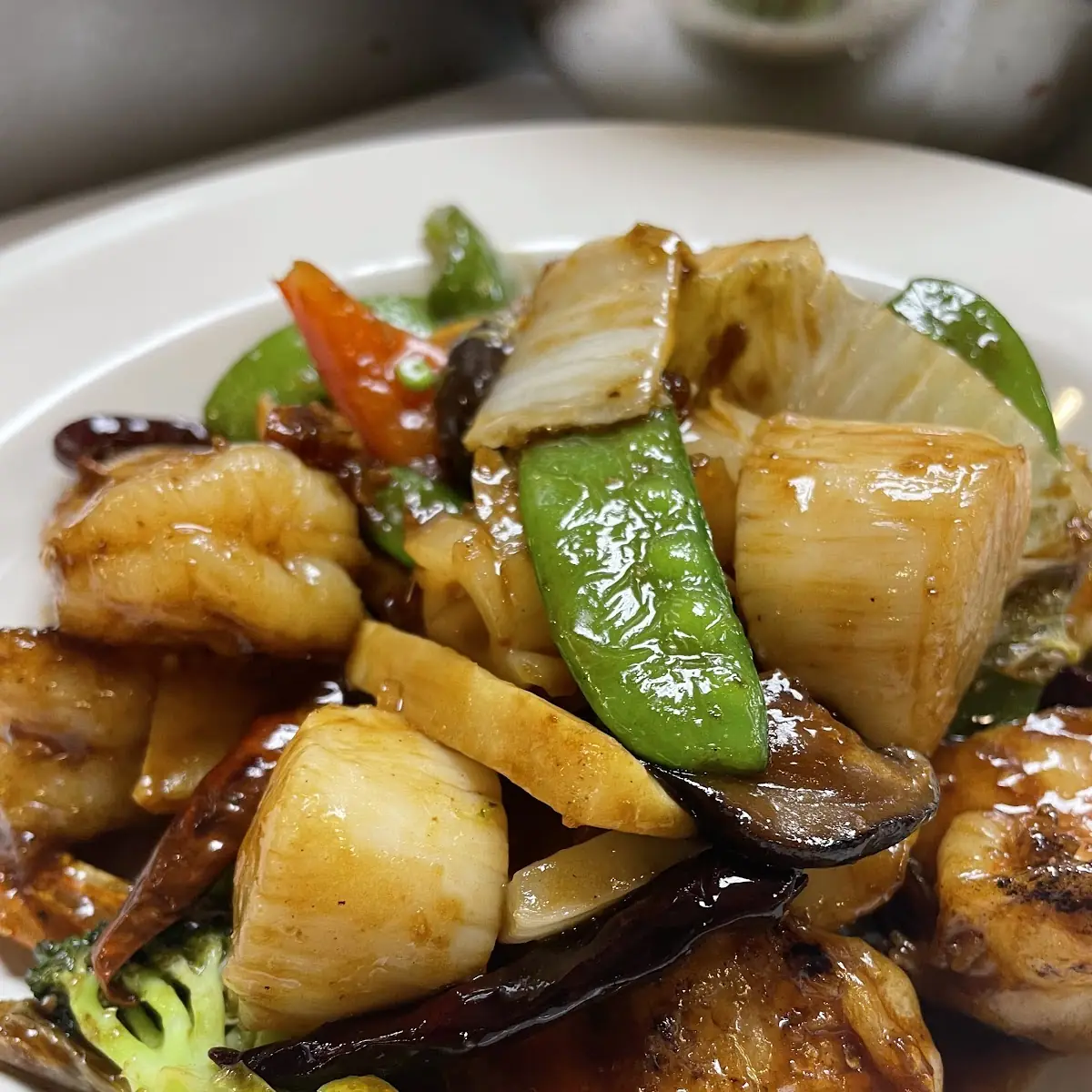 Szechuan Seafood Triple Delight