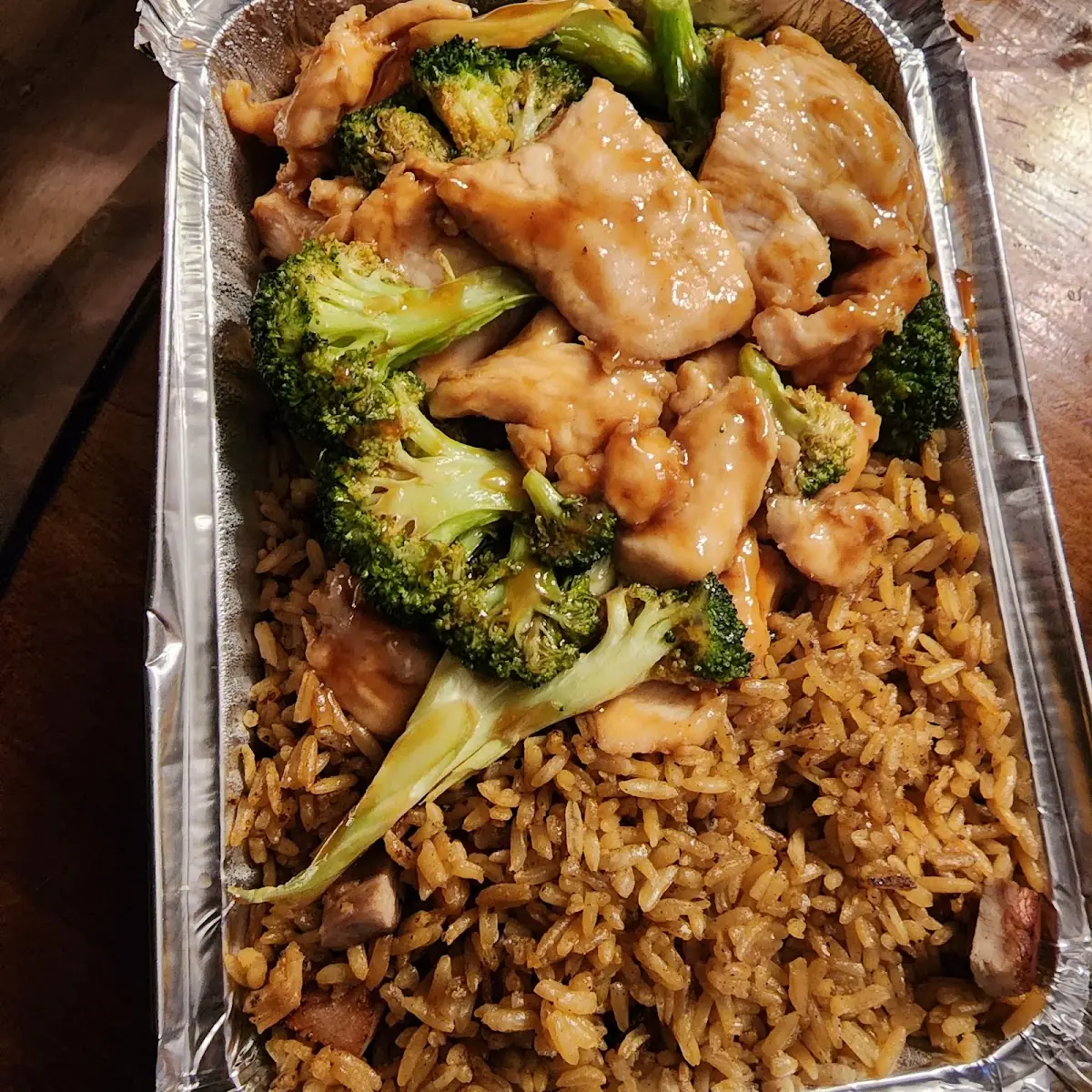 Chicken and Broccoli with Pork Fried Rice