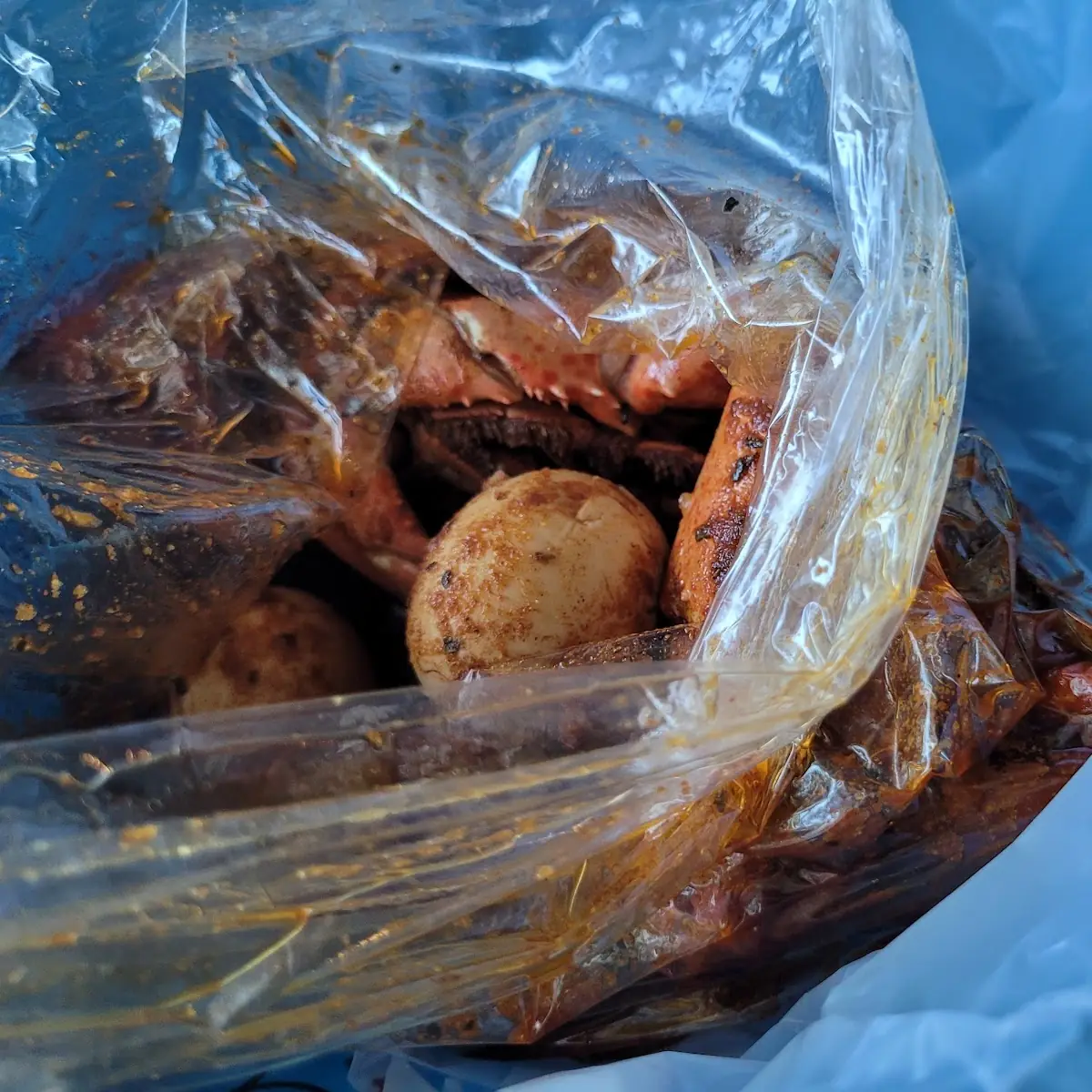 Catfish Basket Potatoes and Boiled Eggs