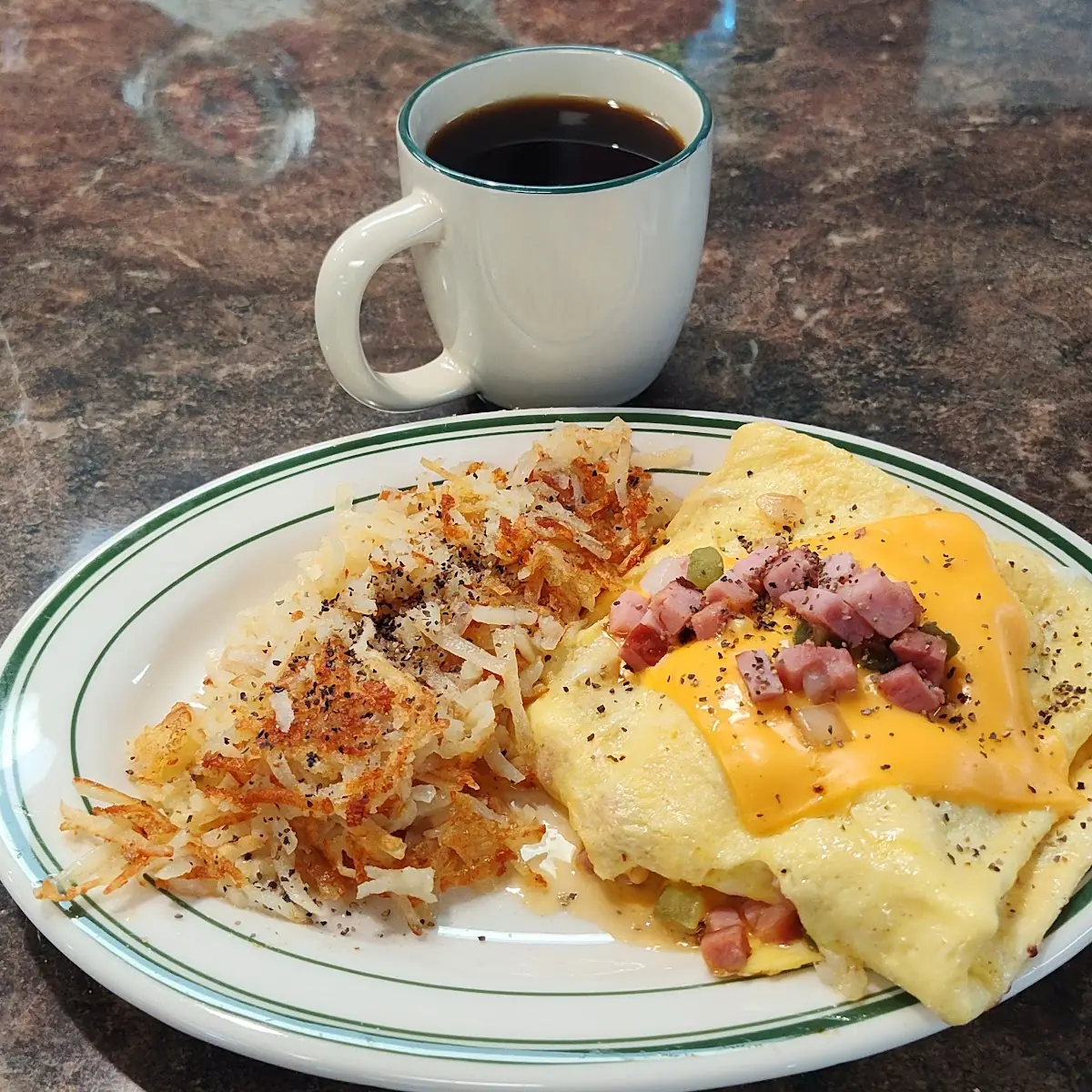 Western Omelette & Hash Browns