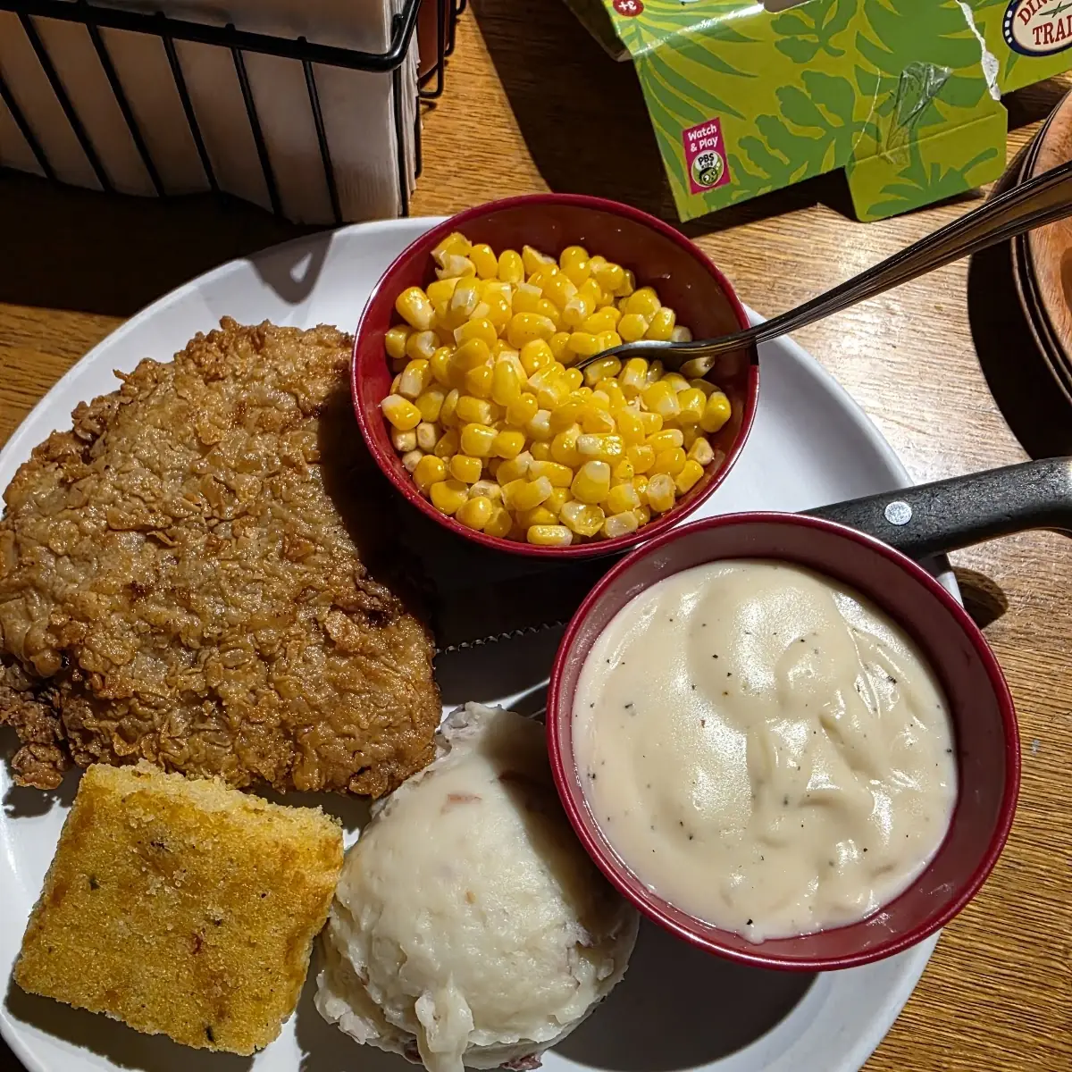 Steak Mashed Potatoes and Gravy Corn