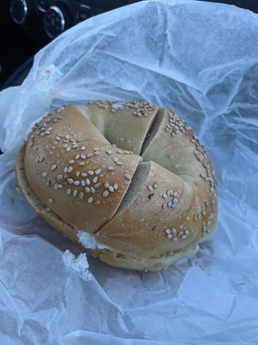 Olive Cream Cheese Bagel