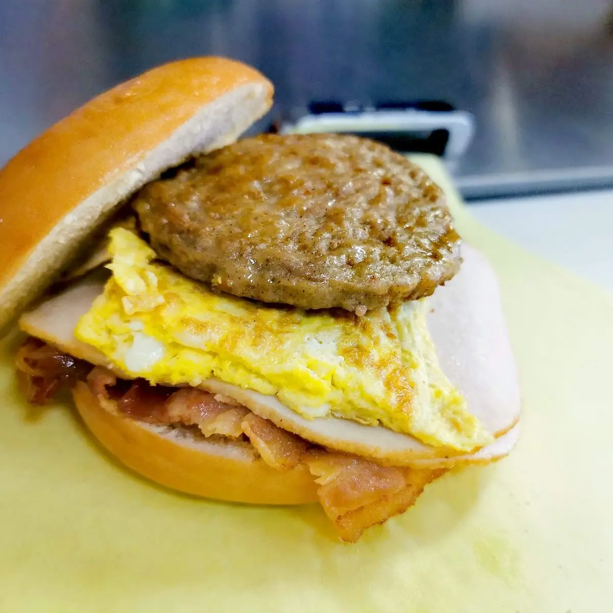 Sausage Turkey Bacon Egg and Cheese