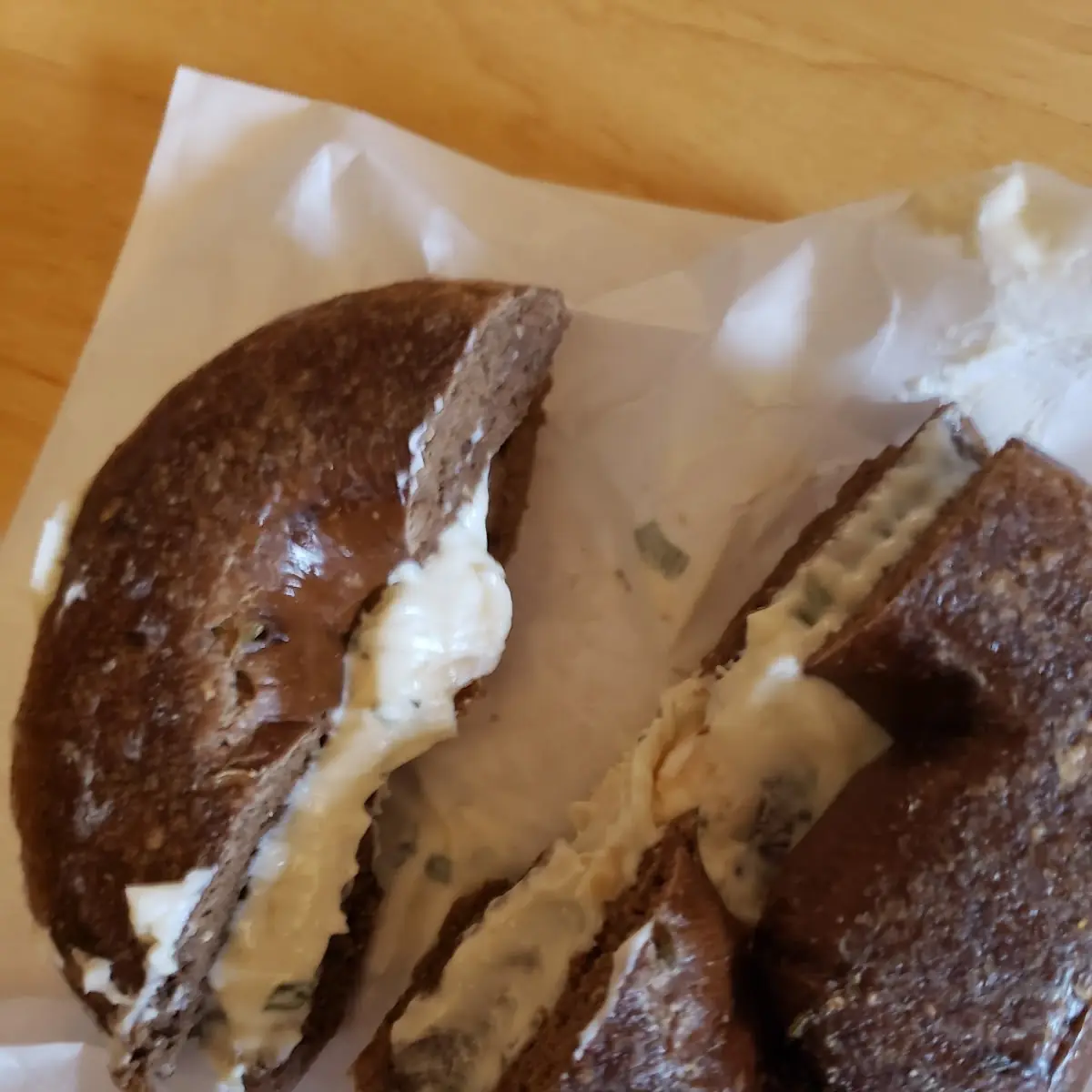 Rye Bagel with Cream Cheese