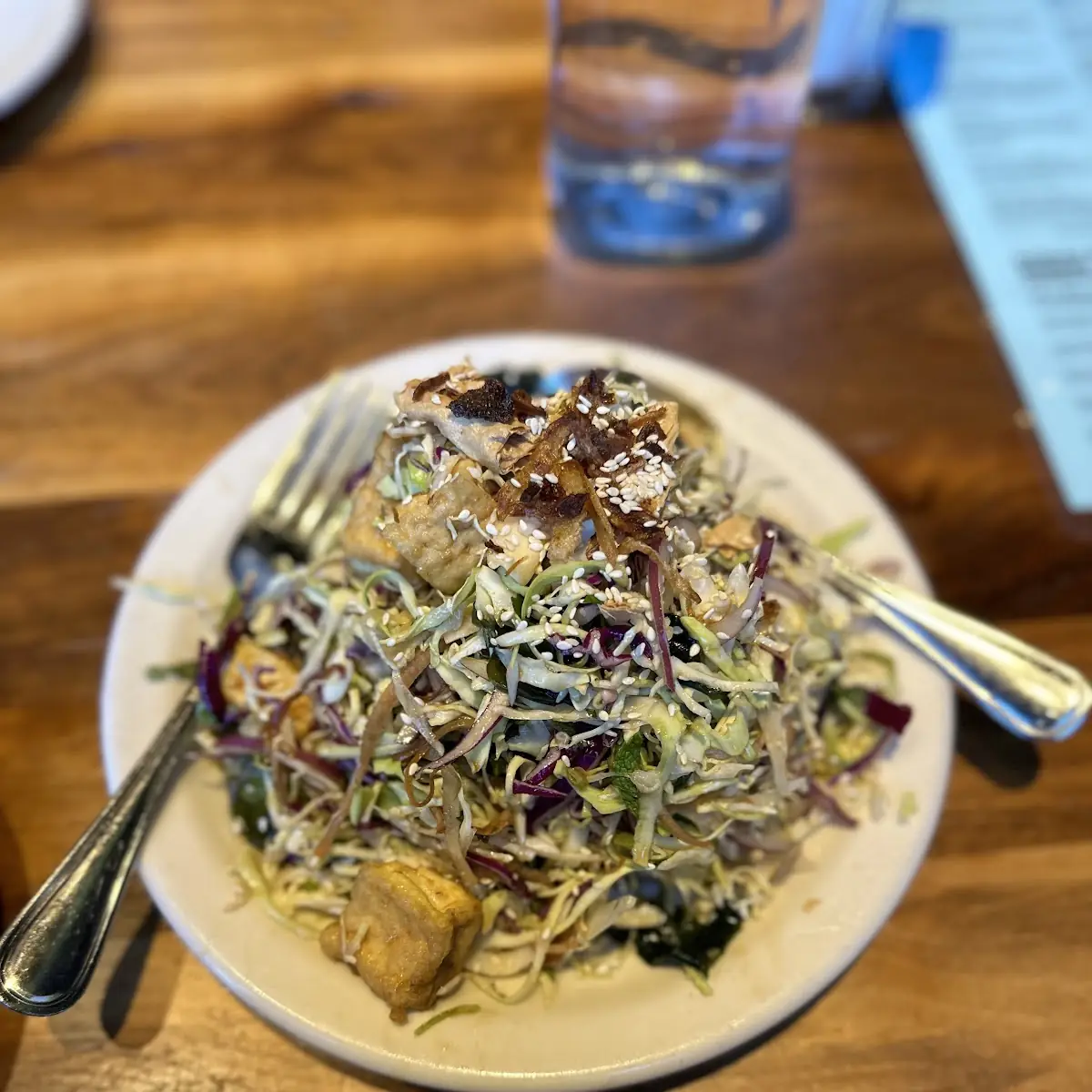 Tofu Seaweed and Cabbage Salad