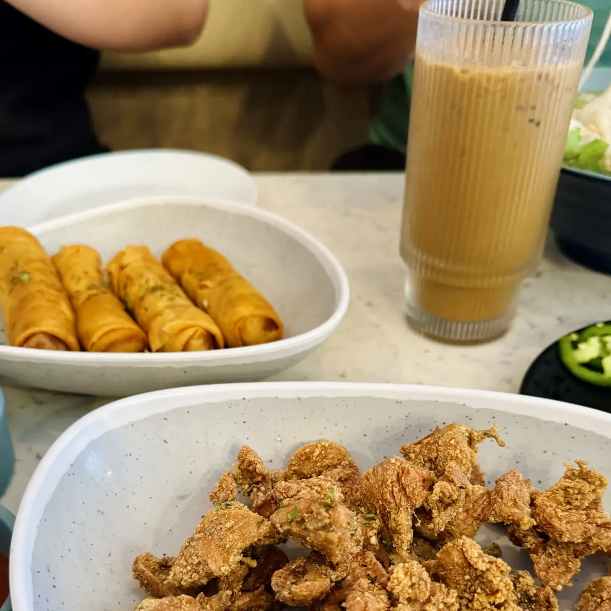 Crispy Egg Roll & Golden Popcorn Chicken