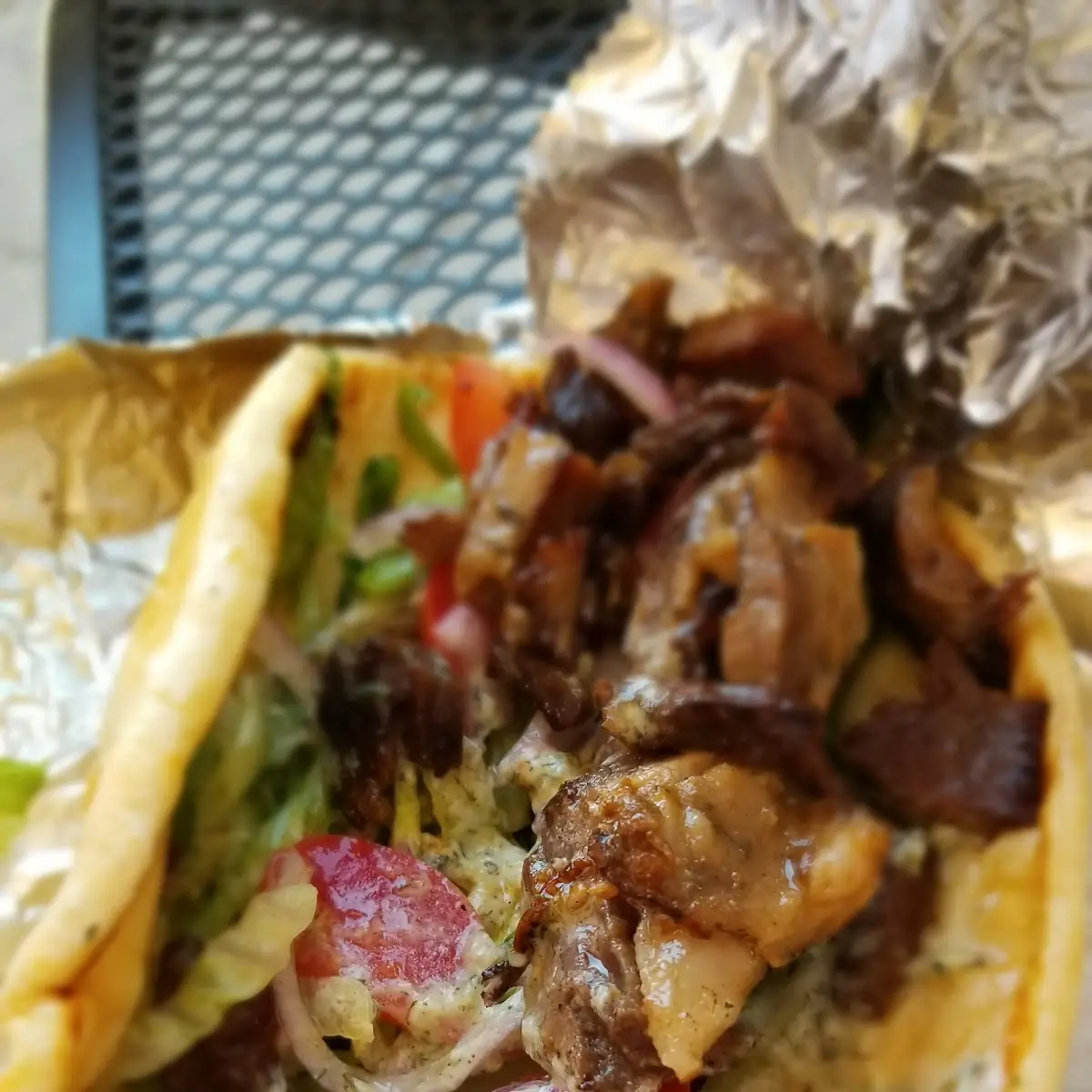 Lamb and Steak Gyro Wrap