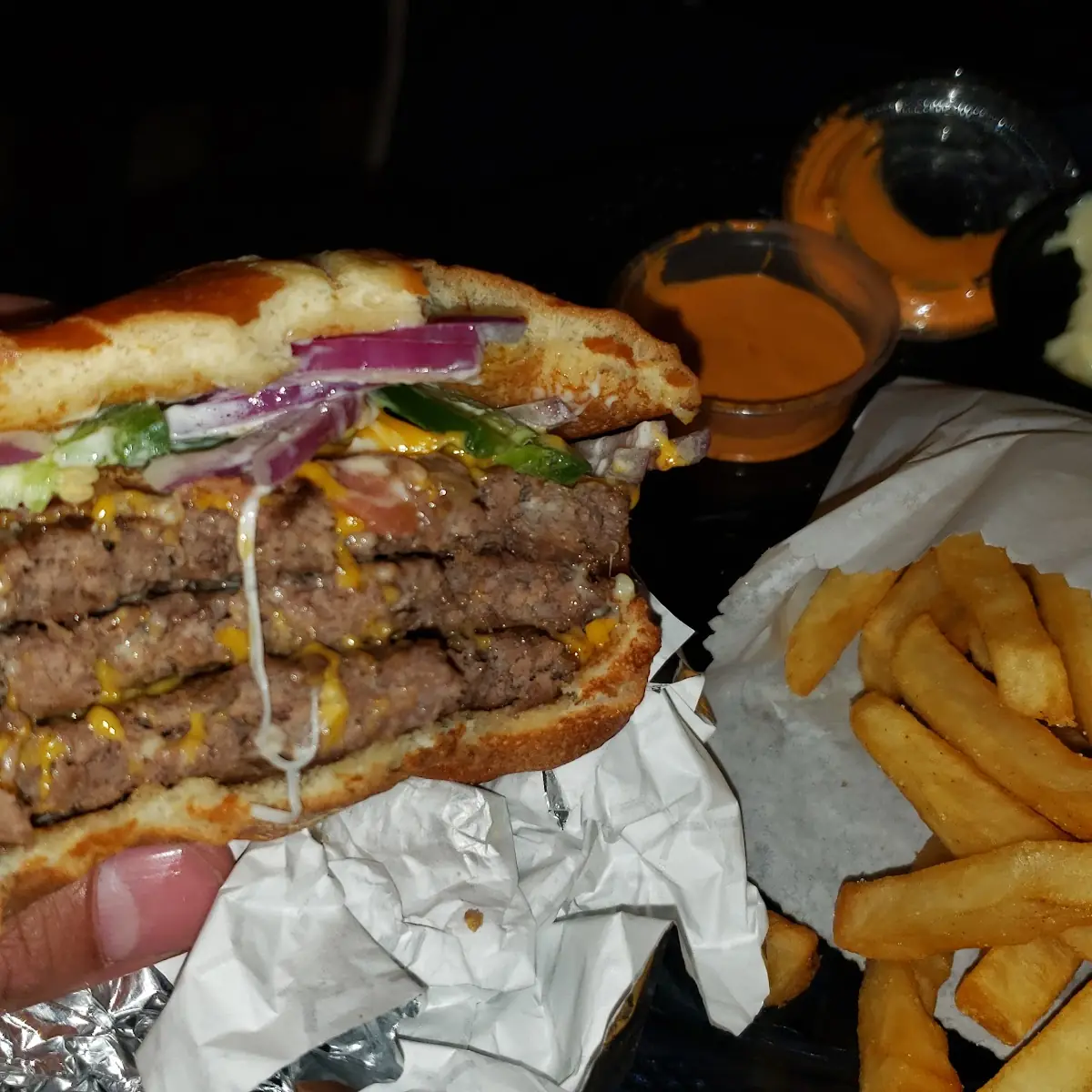 Triple Baccon Cheeseburger Deluxe