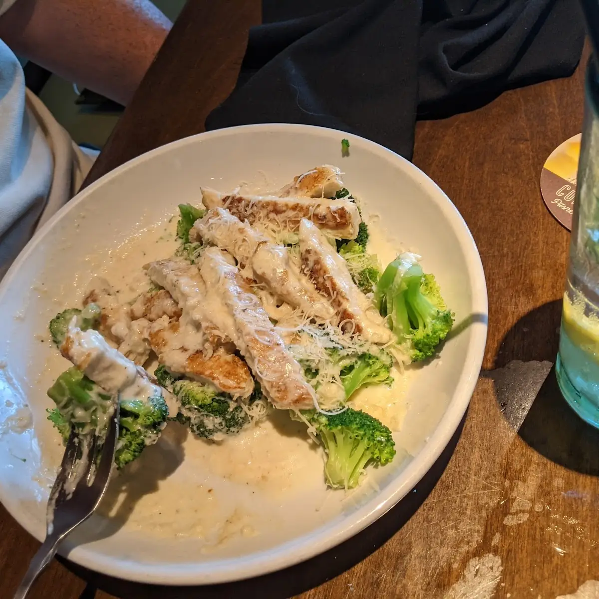 Chicken Alfredo over Broccoli