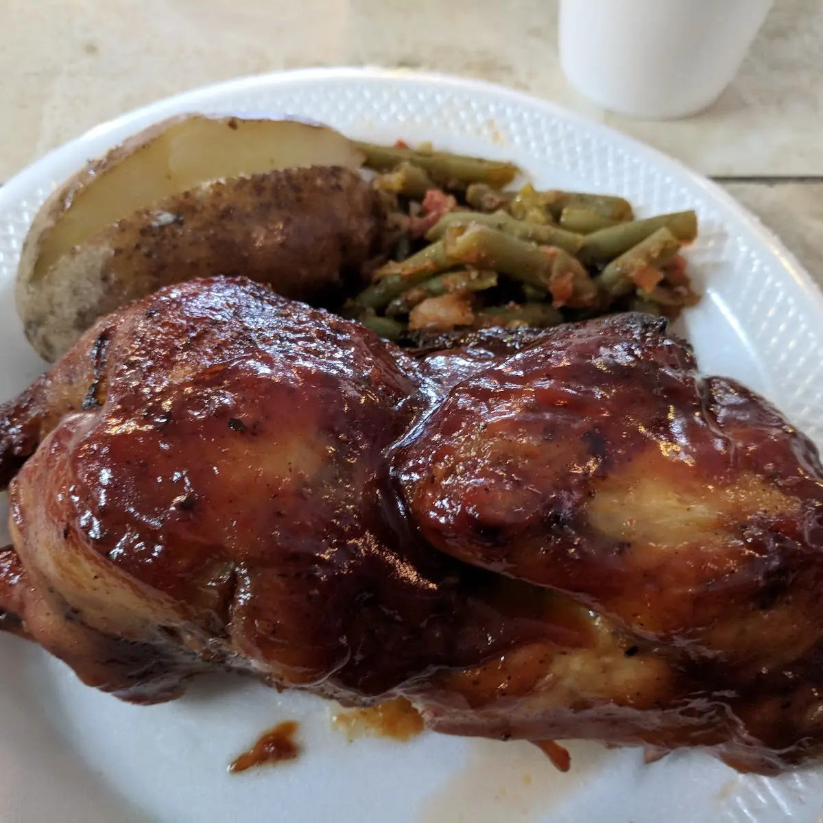 Rotisserie Chicken Mashed Potatoes and Green Beans