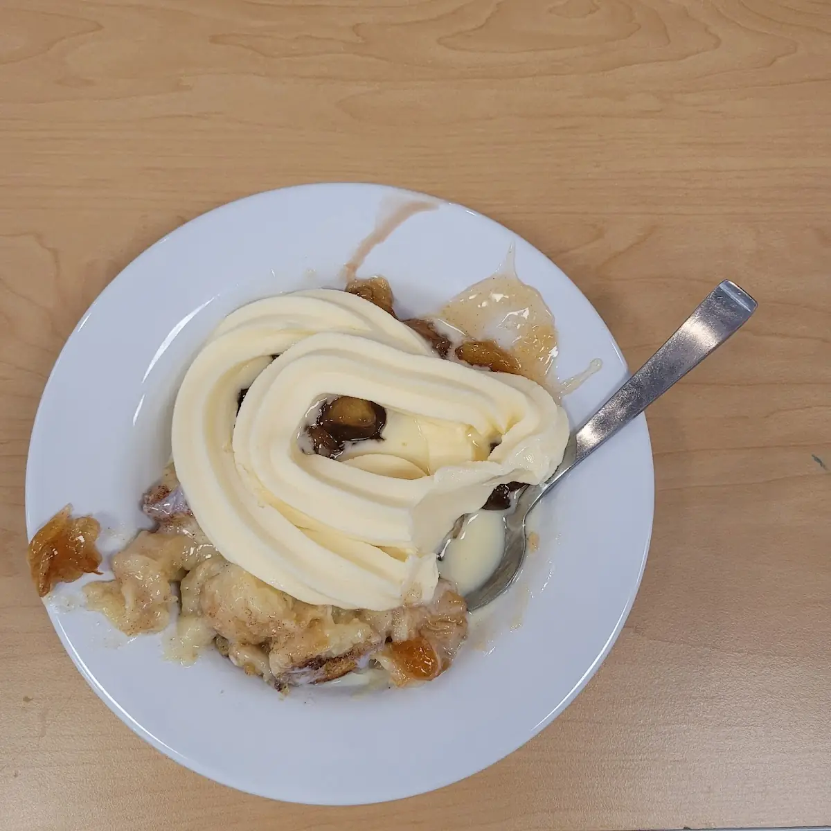 Bread Pudding and Apple Cobbler with Ice Cream