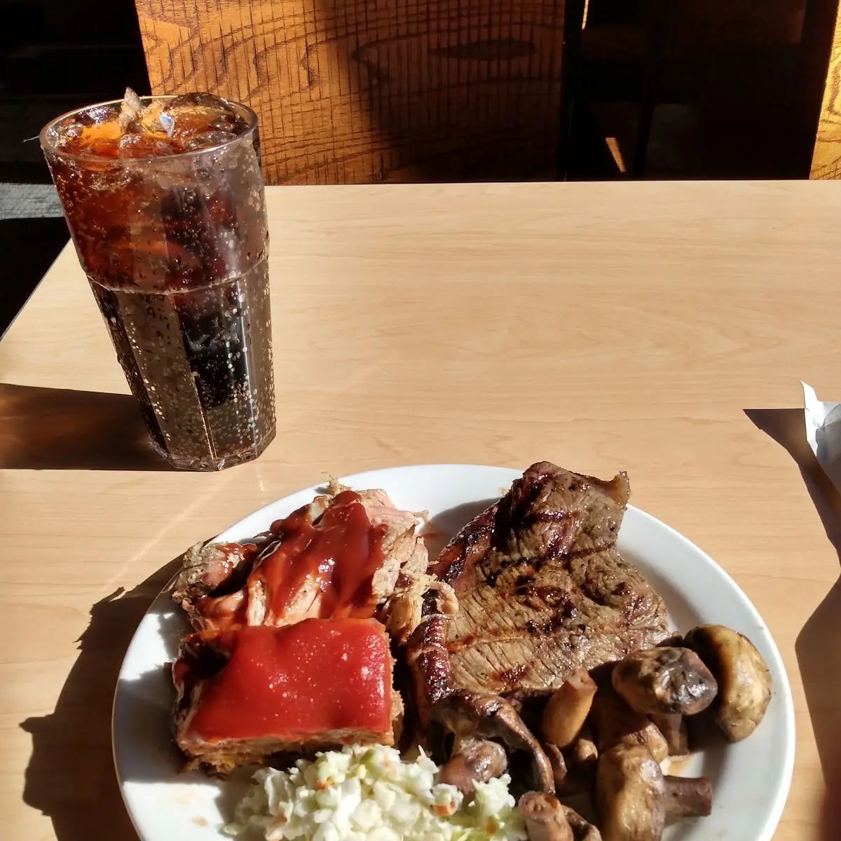 Steak and Meatloaf and Pulled BBQ Pork