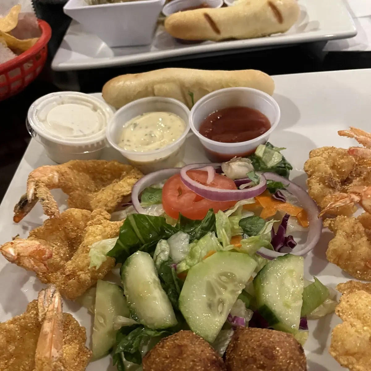 Fried Jumbo Shrimp and a House Salad