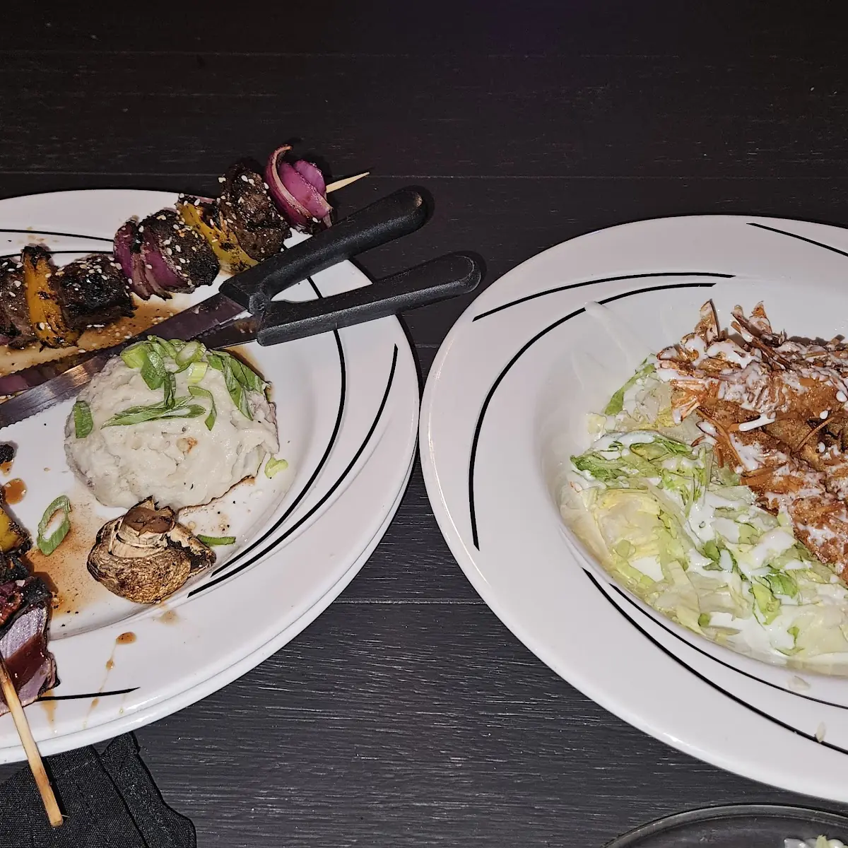 Filet Mignon Kabobs and Bang Bang Shrimp
