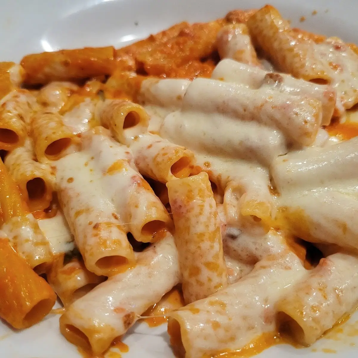 Penne Ala Vodka with Melted Mozzarella