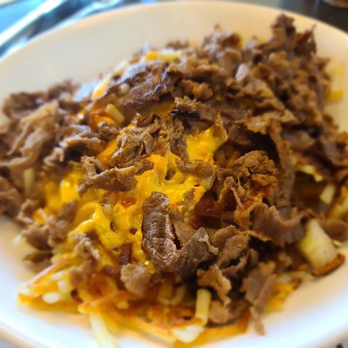 Philly Cheesesteak Hashbrown Bowl
