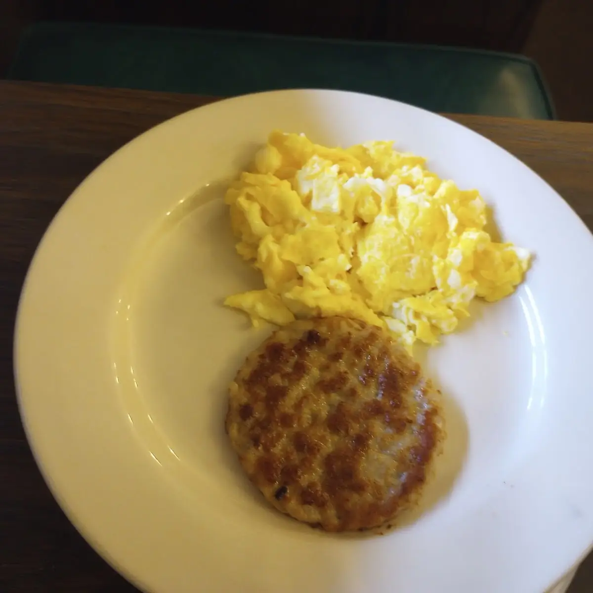 Scrambled Eggs and Sausage Patty