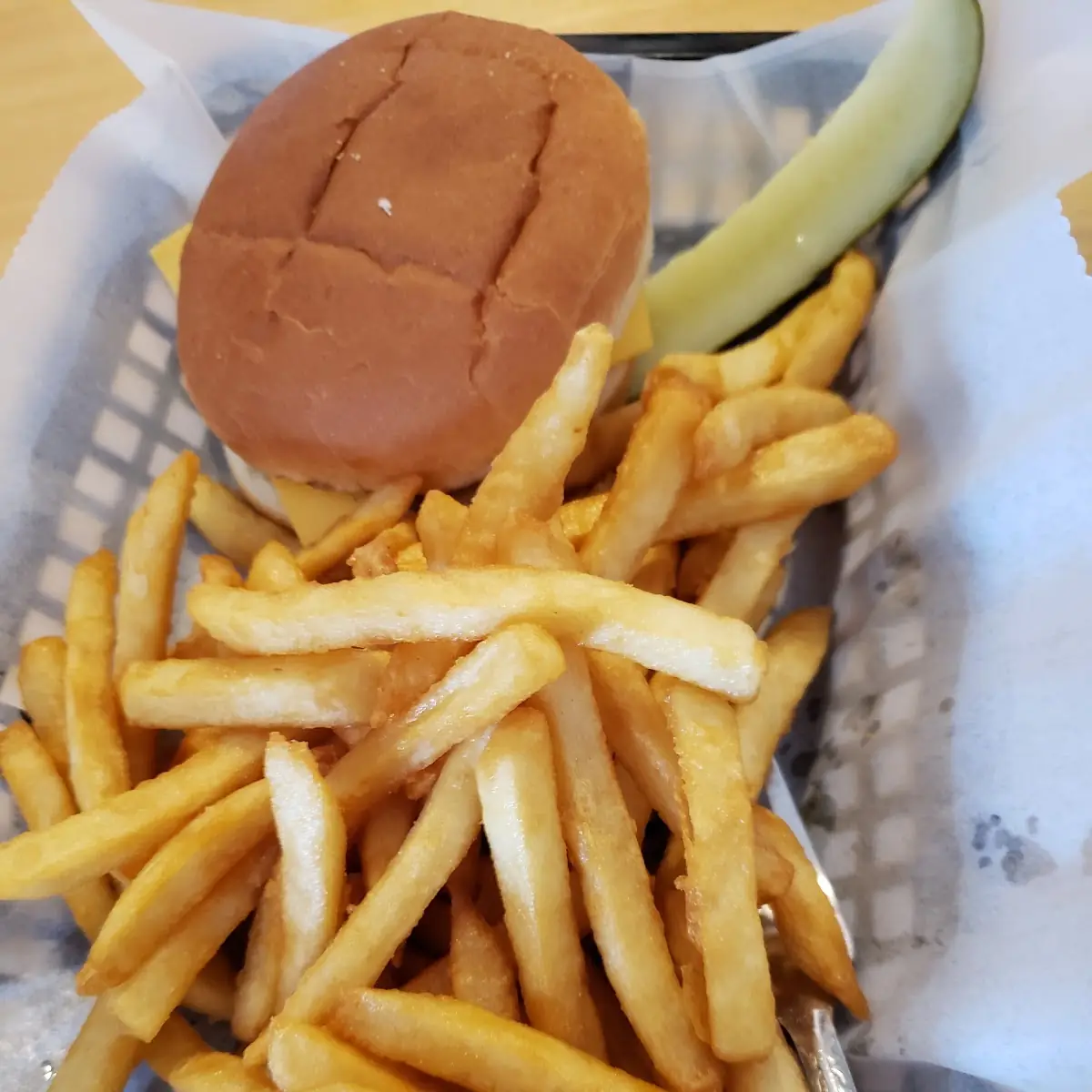 Cheese Burger and Fries