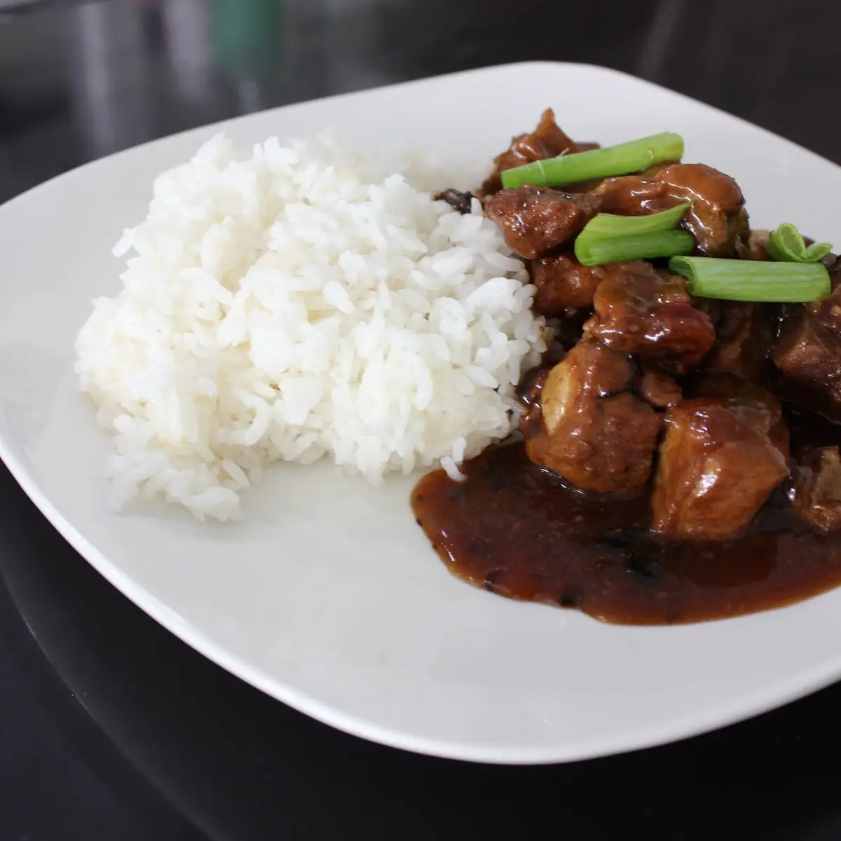 Sparerib with Black Bean Sauce and White Rice