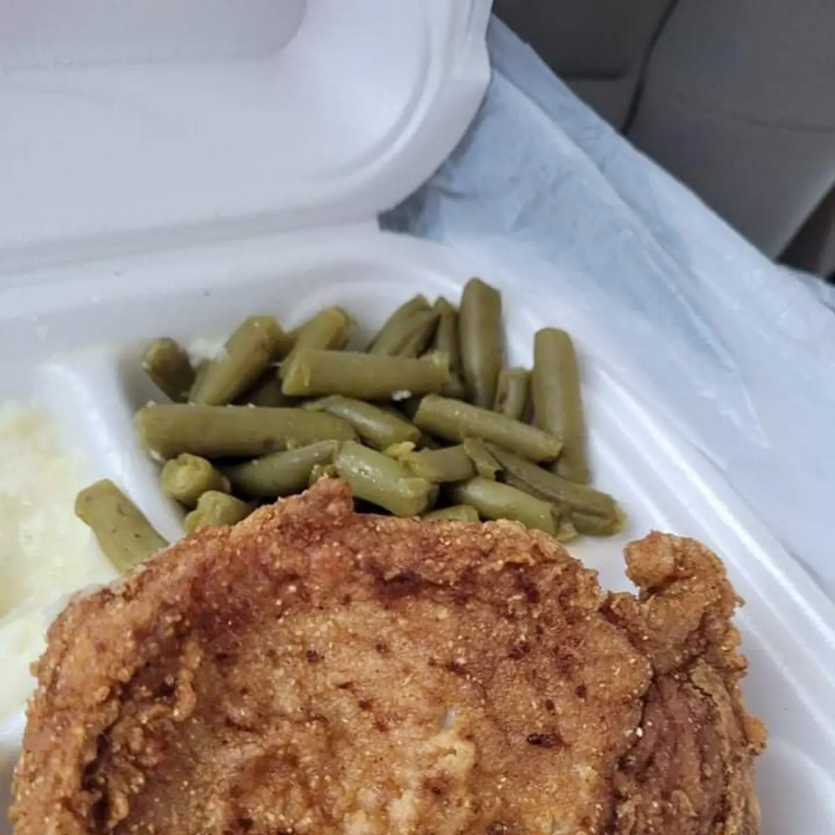 Fried Pork Chops Green Beans Mashed Potatoes