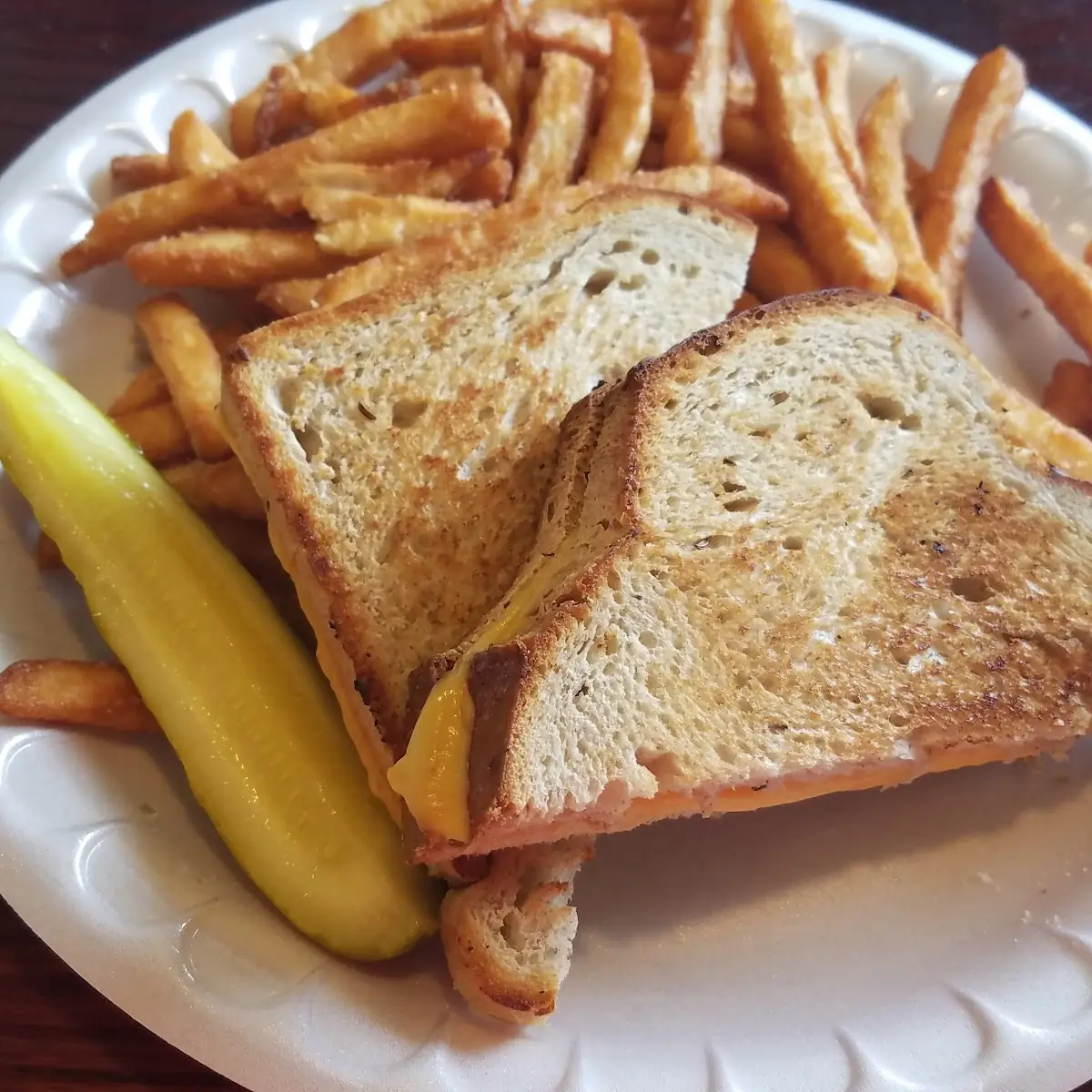 Grilled Cheese on Rye with Fries