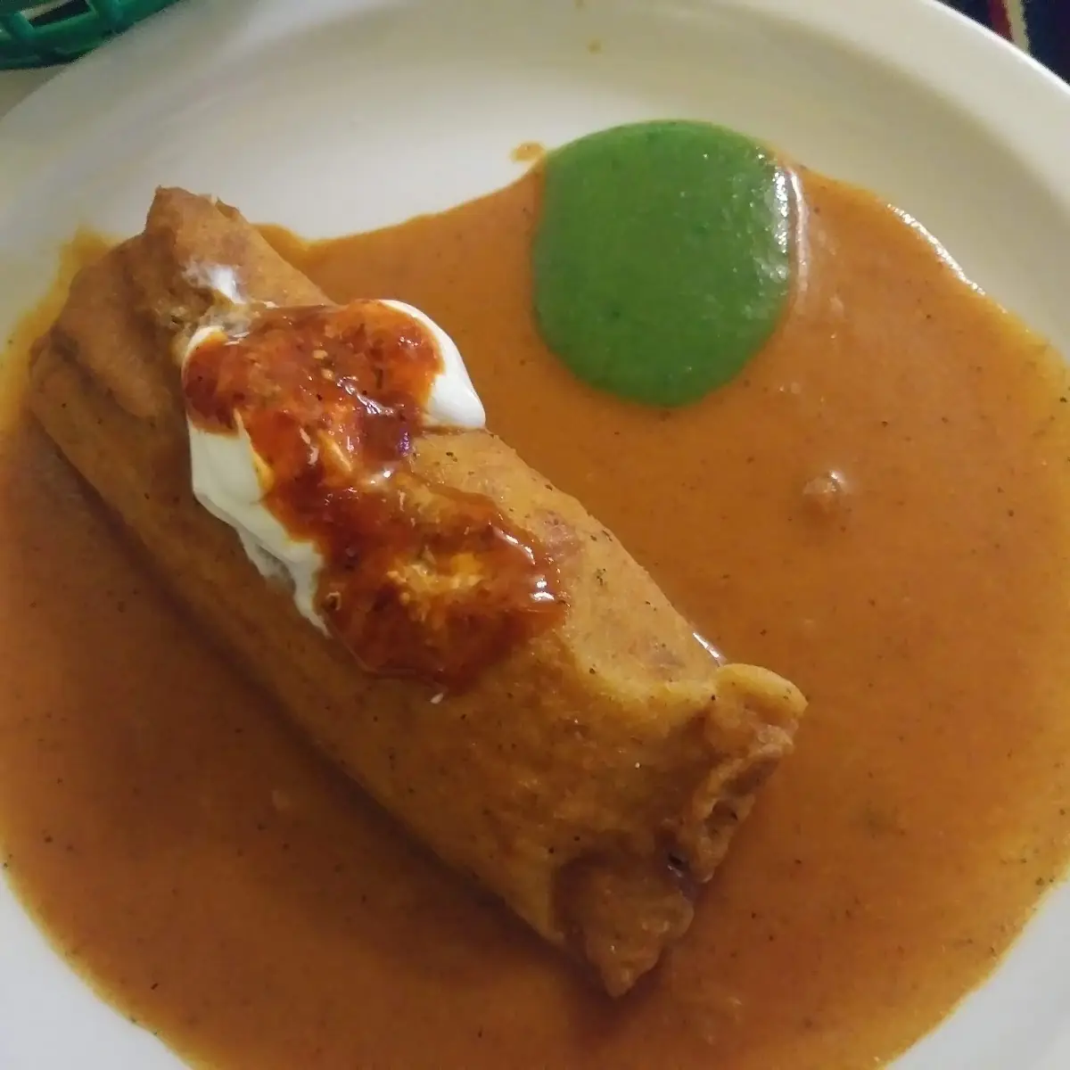 Tamale with Sauces I Added Sour Cream