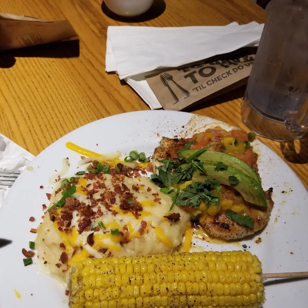 6oz Sirloin Steak Mashed Potatoes and Corn