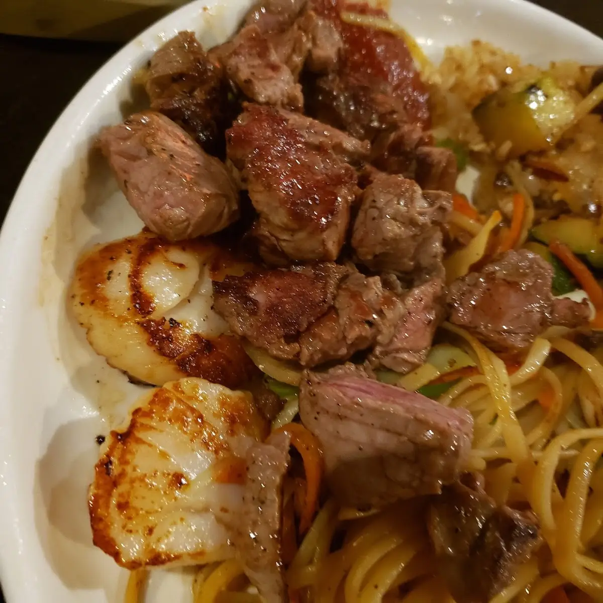 Fillet Mignon Scallops and Yakisoba