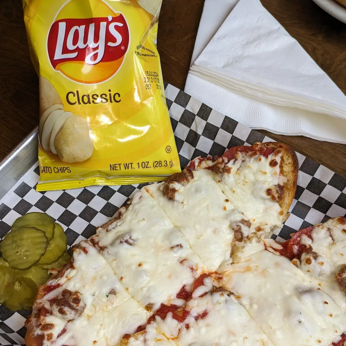 Pizza Bread with Potato Chips