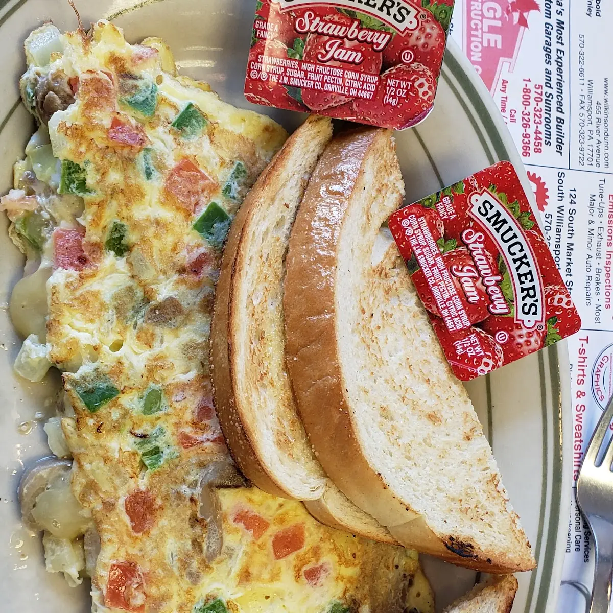 Veggie Omelette with Cheddar Cheese