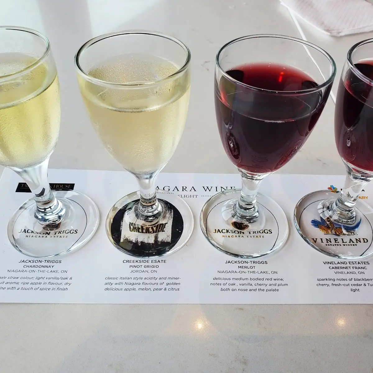 Red Wine Flight, Table Rock House Restaurant