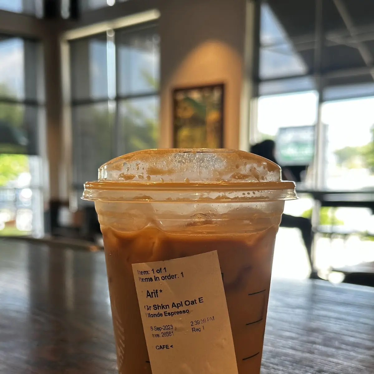 Iced Blonde Oat Milk Espresso Macchiato