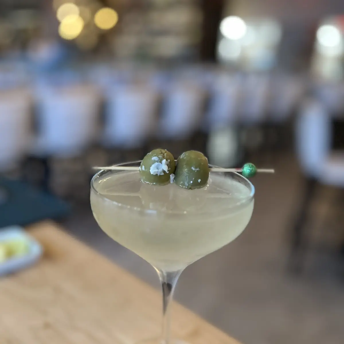 Dirty Martini with Blue Cheese Olives