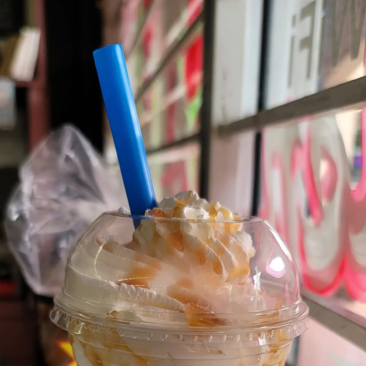 Iced Caramel Coffee with Wipped Cream