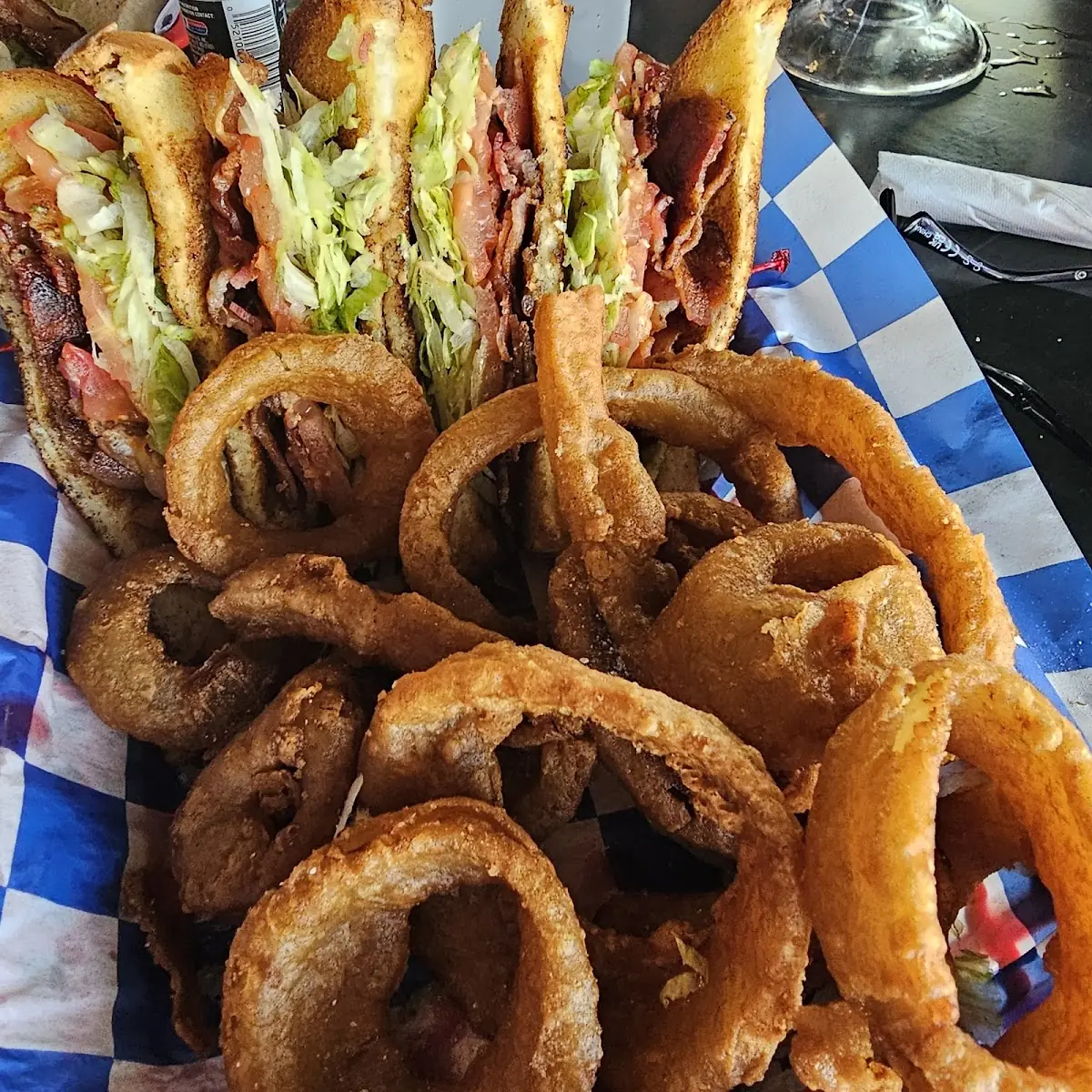 blt and Onion Rings