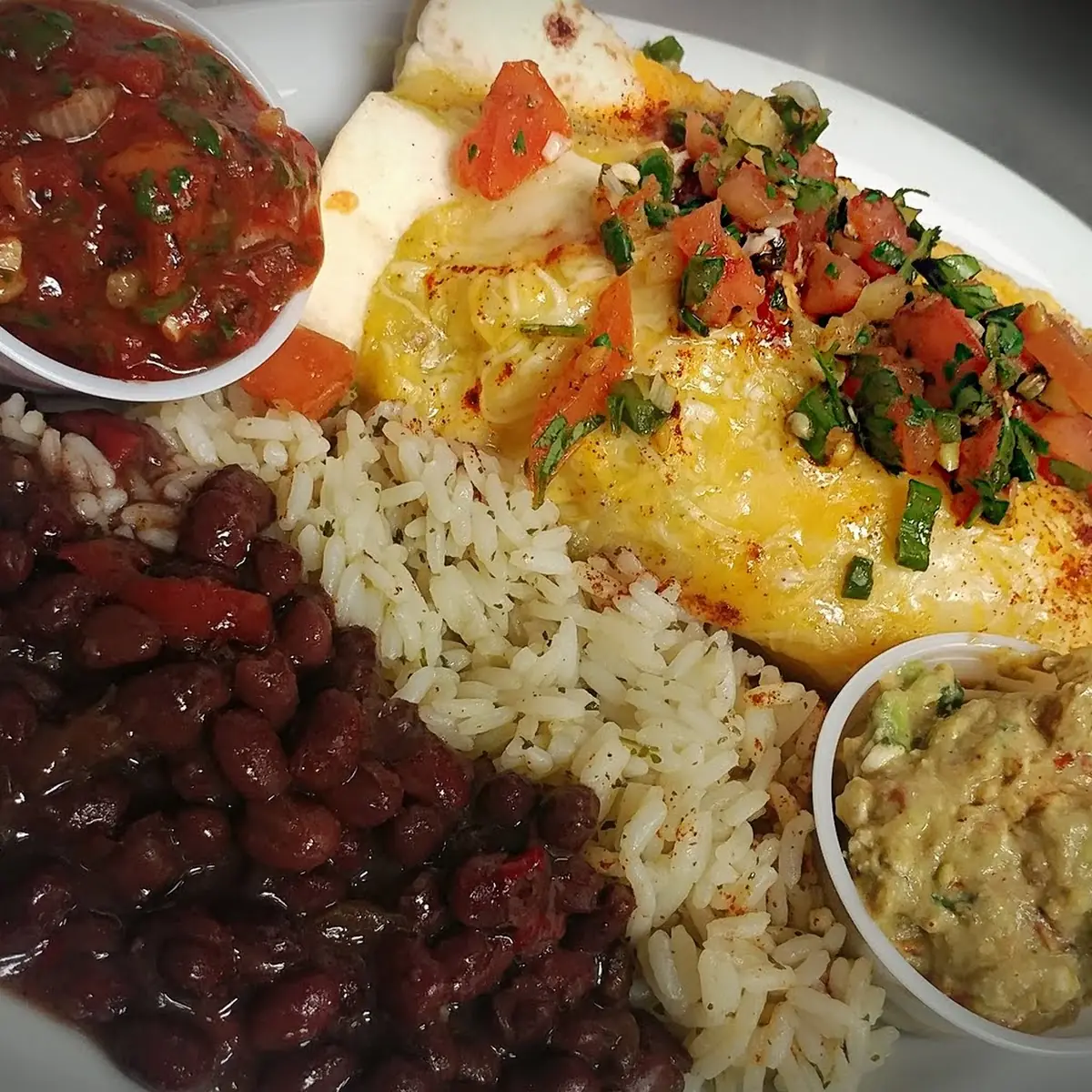 Chicken Verde Enchilada Plate