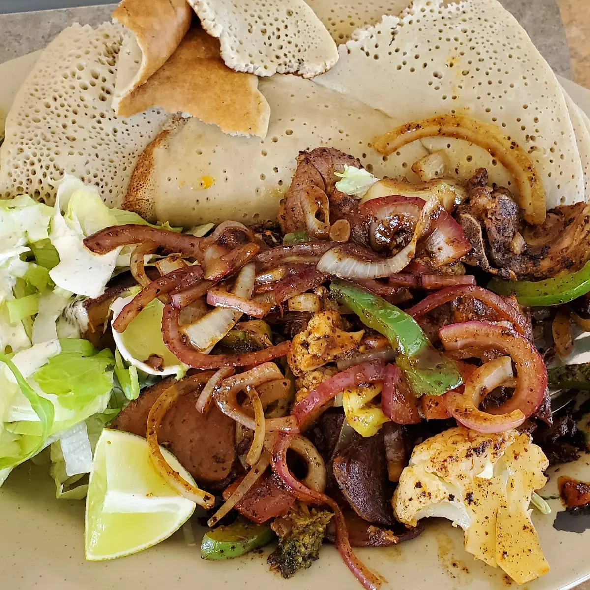 Injera with Goat