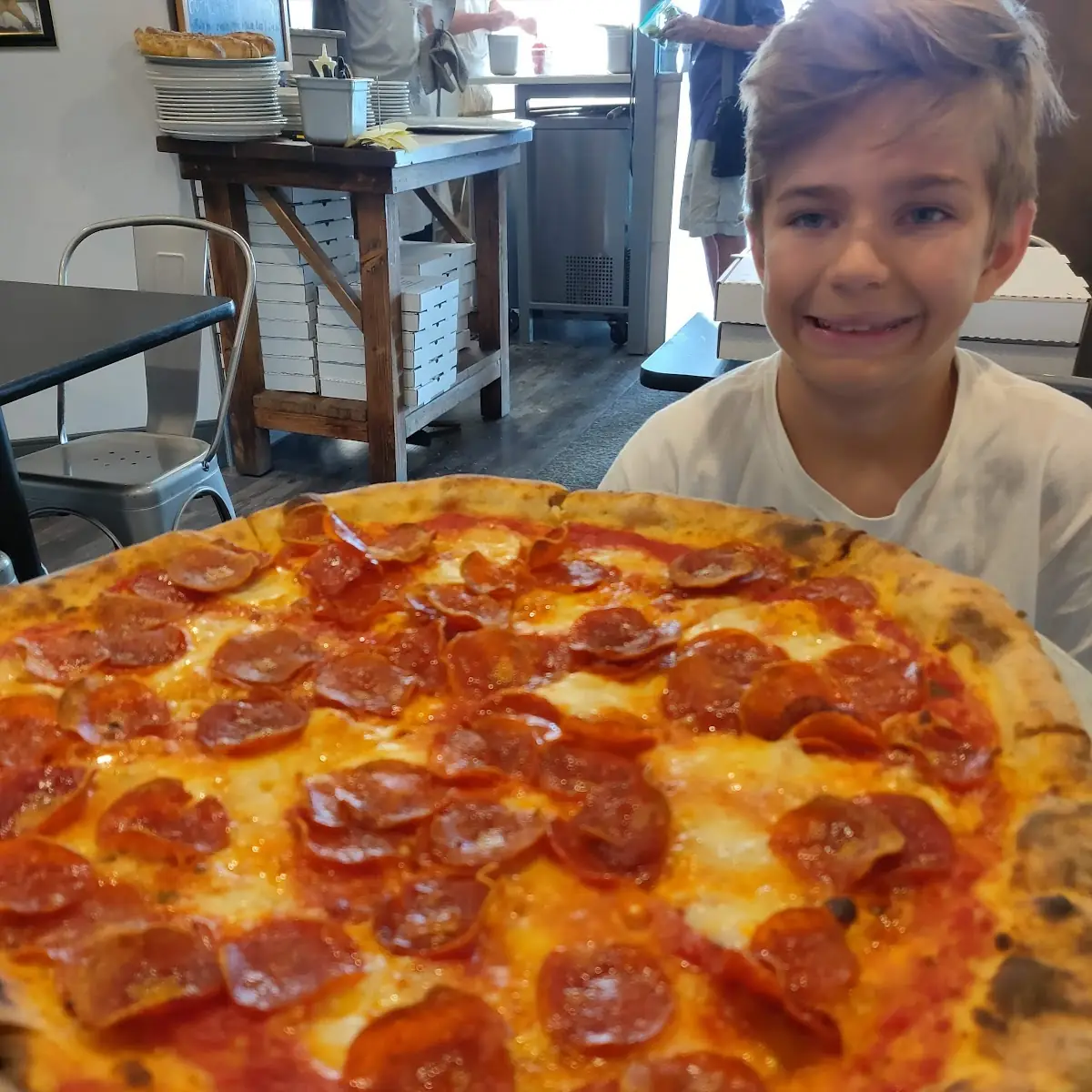A Large Brooklyn Style Pepperoni Pizza