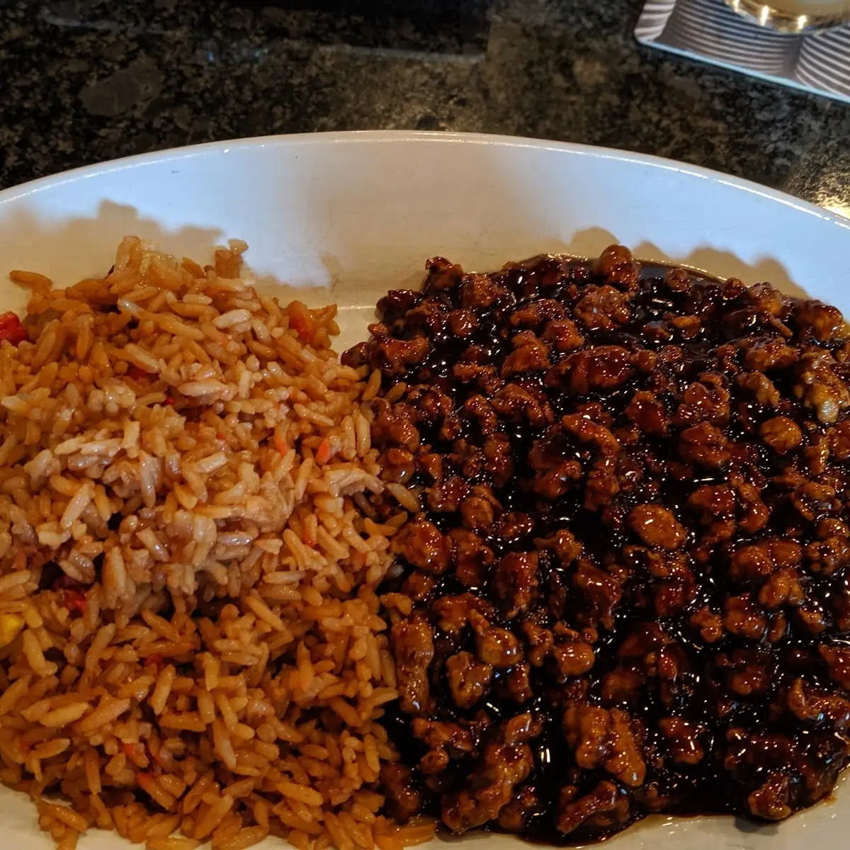 Pork Fried Rice and Lobster Sauce