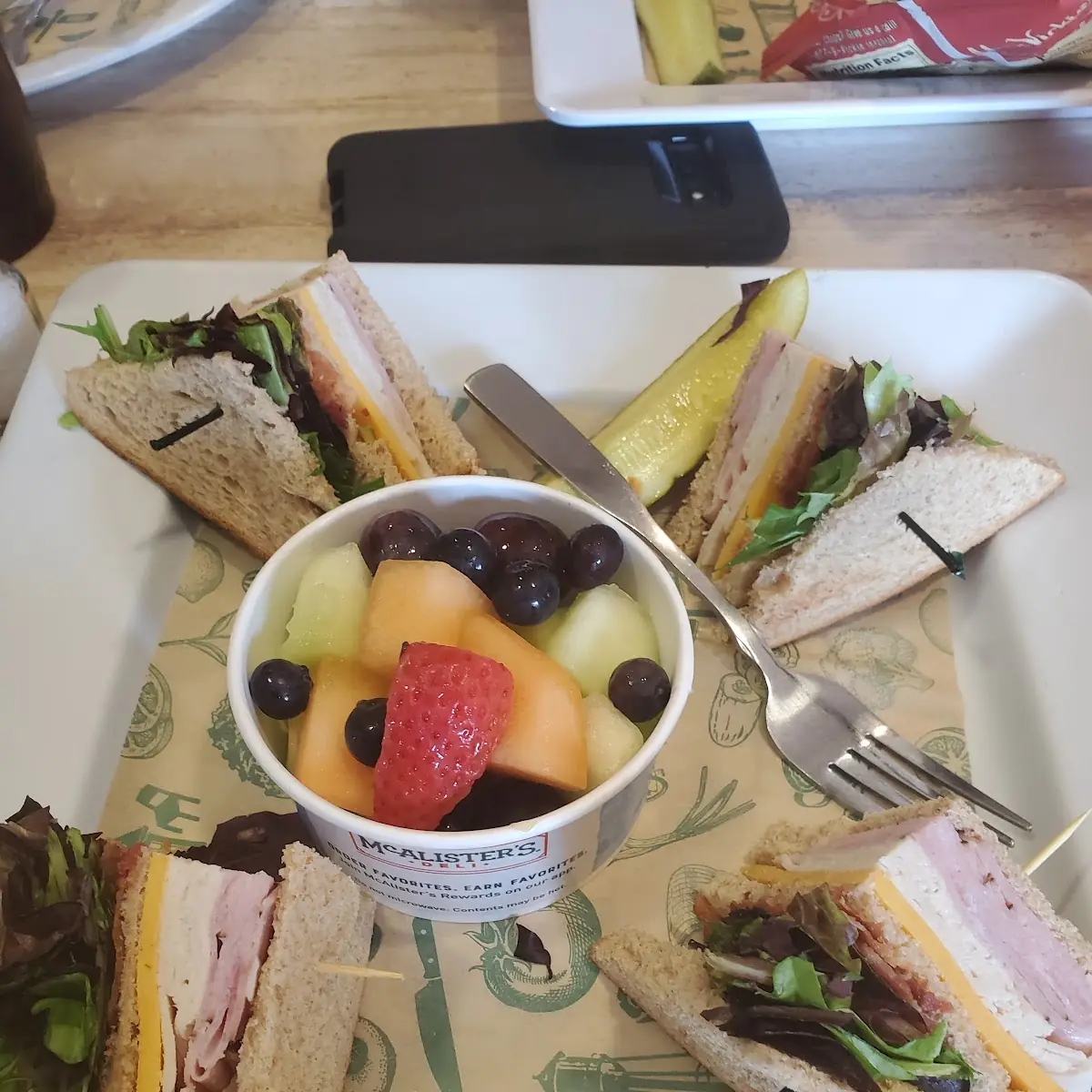 McAllisters Club with Fruit Cup