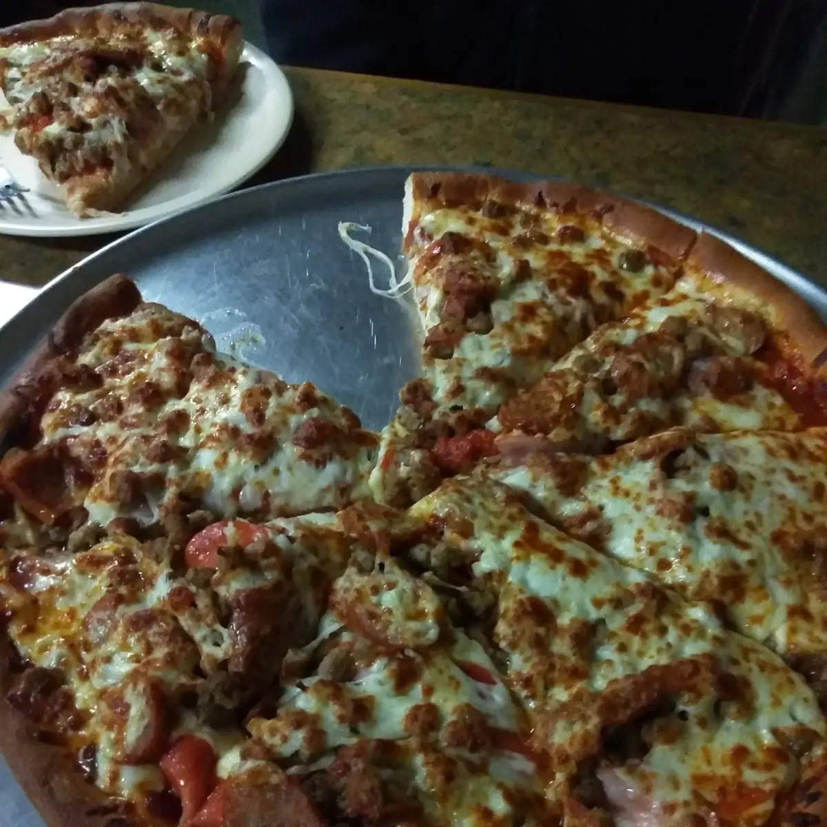 All Meat Pizza Pan Pizza